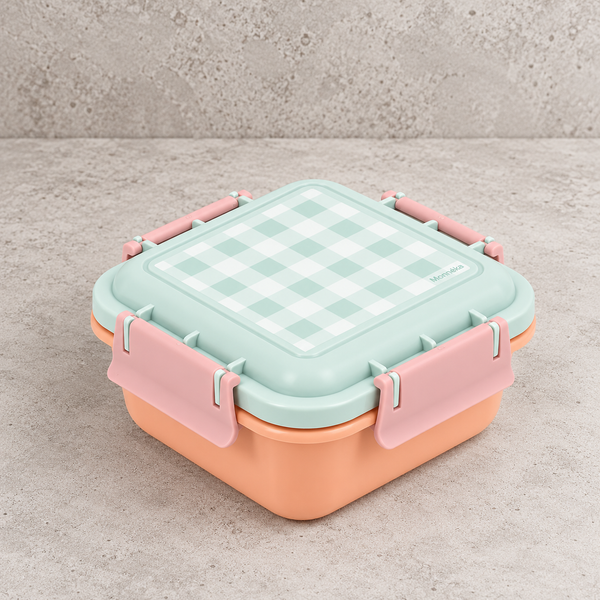 Monnëka lielā pusdienu kārbiņa “Apricot-Vichy Aqua”