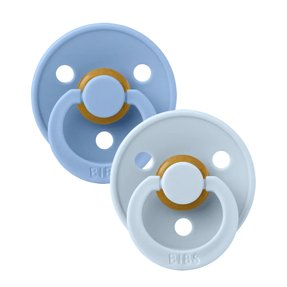 BIBS Colour Pacifiers, 2-Pack – Sky Blue/Baby Blue