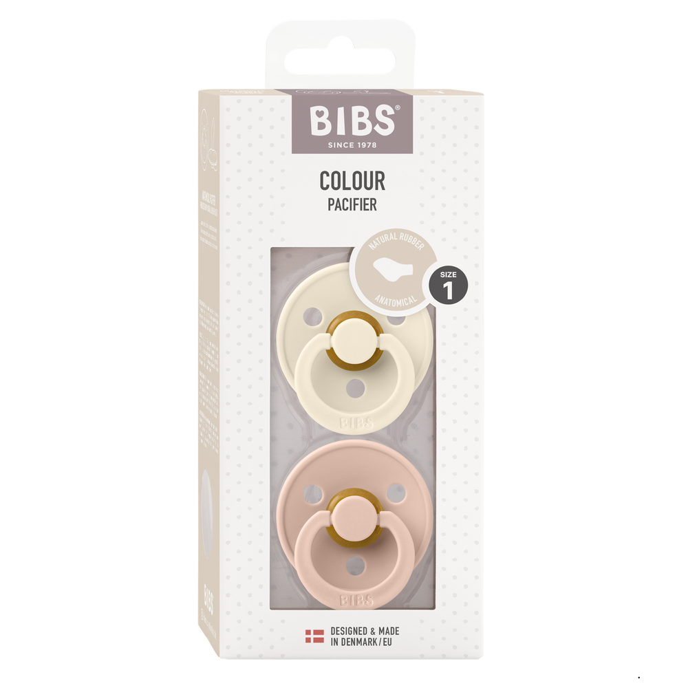 BIBS Colour Anatomical knupīšu komplekts (2 gab.) - Ivory/Blush