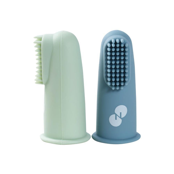 NordBaby silikona zobu birste / uzpirkstenis - Blue/Mint