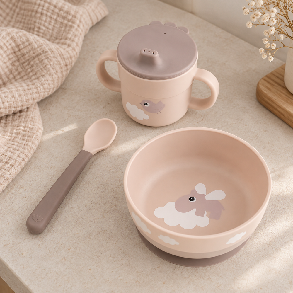 Done by Deer barošanas komplekts "Foodie First Meal Set", pūderkrāsā