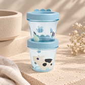 Done by Deer Baby Food Container 2-pack “Tiny farm” - Blue