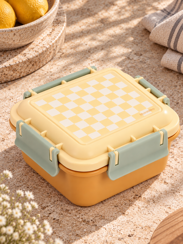 Monnëka lielā pusdienu kārbiņa “Yellow Chess”