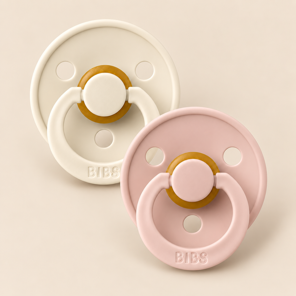 BIBS Colour knupīšu komplekts (2 gab.) – Ivory/Blush