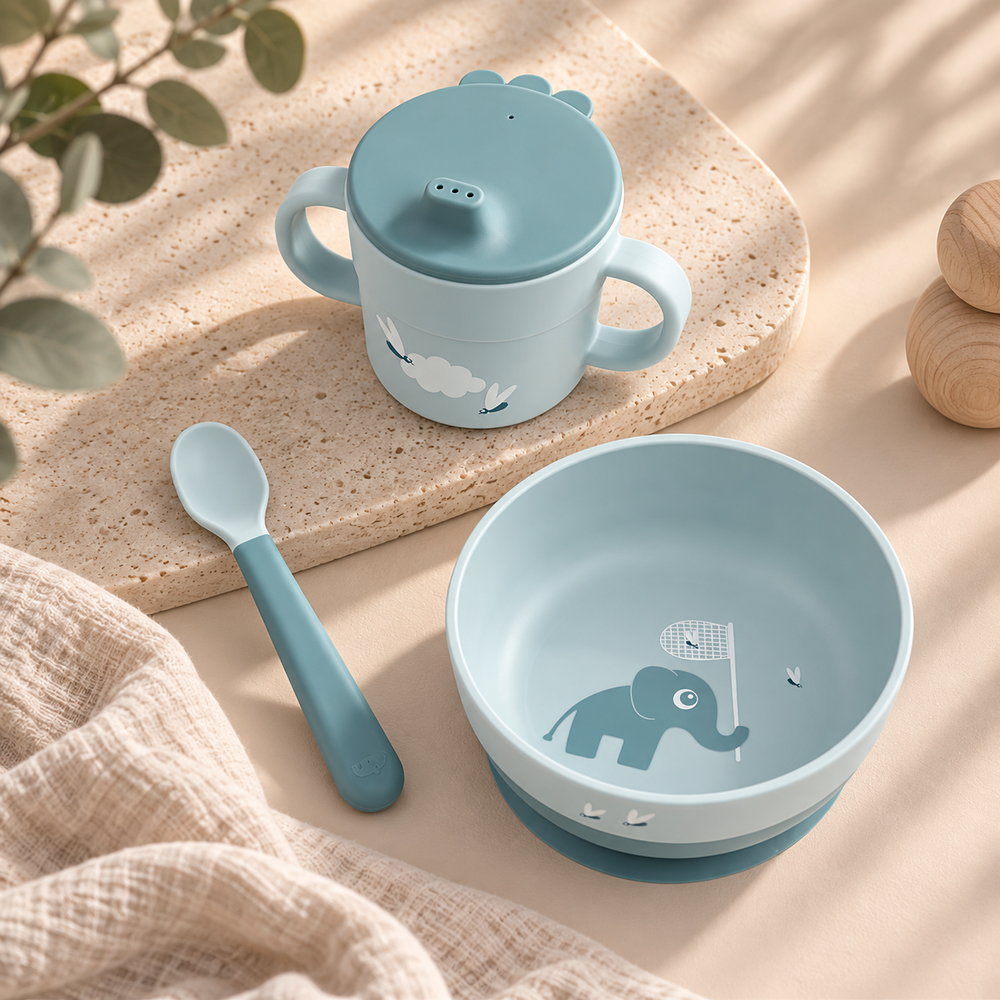 Done by Deer barošanas komplekts "Foodie First Meal Set", zilā krāsā